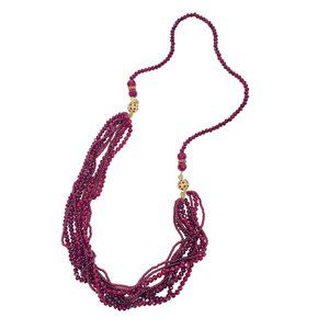Vintage Multistrand Talbots Elegant Crystal Necklace Shades of Red - 34"